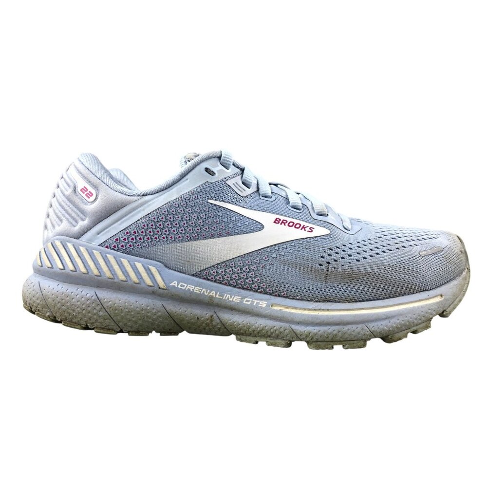 Brooks Women's Size 7.5B Adrenaline GTS 22 Blue Lace-Up Running Sneakers FAIR